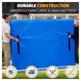 Mattress Bags for Moving, BETU Mattress Protector Waterproof Mattress Cover Queen Size Storage Bags with 8 Heavy-Duty Handles and Zipper for Bed Extra Thick Large Reusable (82"x62"x15" Blue)