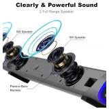 SOULION R30 Computer Speakers, USB Powered PC Speaker, Colorful LED Lights with Switch Button, 3.5mm Aux Surround Soundbar for Desktop Laptop Monitor Office Work Music Gray