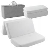 Trifold Portable Mini Cribe Mattress Pad Mattress Breathable Dual Side Memory Foam Topper with Removable Cover