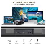 Sound Bar Speakers Bluetooth Wireless, TV Speakers Sound Bar Subwoofer, Home Theater Surround Sound Bar HDMI(ARC) Optical AUX USB 2.1ch Home Audio Sound System TV PC Wall MountS, JetBlack