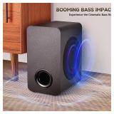 Sound Bar Speakers Bluetooth Wireless, TV Speakers Sound Bar Subwoofer, Home Theater Surround Sound Bar HDMI(ARC) Optical AUX USB 2.1ch Home Audio Sound System TV PC Wall MountS, JetBlack