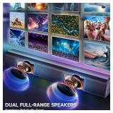 Sound Bar Speakers Bluetooth Wireless, TV Speakers Sound Bar Subwoofer, Home Theater Surround Sound Bar HDMI(ARC) Optical AUX USB 2.1ch Home Audio Sound System TV PC Wall MountS, JetBlack