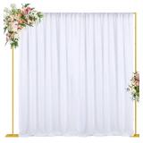 Wokceer 10x10 FT Backdrop Stand Heavy Duty Pipe and Drape Kit, Adjustable Gold Backdrop Stand for Wedding Birthday Party Photography Photo Booth Background Christmas Decoration
