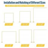 Wokceer 10x10 FT Backdrop Stand Heavy Duty Pipe and Drape Kit, Adjustable Gold Backdrop Stand for Wedding Birthday Party Photography Photo Booth Background Christmas Decoration