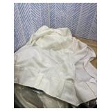 YoungsTex Ivory Linen Curtains 40 Inch Length, Rustic Short Semi Sheer Drapes Light Filtering with Rod Pocket Back Tab for Bathroom Living Room Window, 2 Panels, 42 X 40 Inch