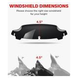Amazicha Black 4.5" Wave Windshield Windscreen Compatible for Harley Davidson Touring Electra Glide Street Glide 2014 2015 2016 2017 2018 2019 2020 2021 2022 2023