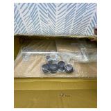 Retails for $173! Recliner Table, Over The Bed Table with Wheels, Adjustable Width & Height, with Split-Tilt Design & 4 Caster Wheels with Brakes (White Base & Wood Grain Tabletop)