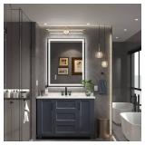 28x36 Inch Led Mirror for Bathroom with Front Light and Backlit, Bathroom Mirror with Led Lights, Vanity Mirror with Lights for Wall, Anti-Fog, Dimmable, Memory Function, Tempered Glass