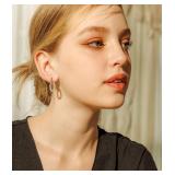 OZEL 14K Gold & Silver Plated Paperclip Chain Earrings with Cubic Zirconia Dangle, Hoop, Huggie, Stud Styles Women s Fashion Jewelry Gift