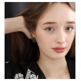 M.DUN- Round Edges Rectangle Shape Studs Earring. Abalone Amber Turquoise Resin Stone Design, 18k Real Gold Plated Bezel, Hypoallergenic Gorgeous Gift for Women