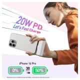 iWALK Portable Charger for iPhone Lightning Port Small Power Bank 20W 4,500mAh Fast Charging Battery Pack Compatible with iPhone