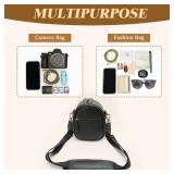 Divvia Small Camera Sling Bag,PU Leather Waterproof & Protective Small Camera Bag Crossbody Camera Bag Shockproof Case for Canon PowerShot ELPH 180/190 / Sony DSCW800/DSCW830-1L Black