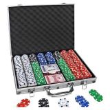 Poker Chips with Numbers,500PCS Poker Chip Set with Aluminum Travel Case,11.5 Gram Poker Set for Texas Holdem Blackjack Gambling.