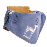 TILLYOU Toddler Flannel Blanket - Warm Cozy Baby Blanket for Boys and Girls, Smooth Cute Lightweight Blanket for Bedding Crib Stroller, 40 50 inches, Navy Deer