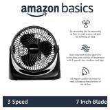 Air Circulator Fan, Desk Fan for Bedroom, Home and Office, With 90-Degree Tilt Head, 3 Speed Settings, Lightweight (3 LBS), 35 Watts, Black, 11.1"W x 6.3"D x 10.9"H