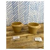 Cute Flower Pots, 2 Pack Smile Face Plant Pots, 3.5 Inch Plastic Succulent Pots with Drainage, Unique Indoor Planter for Violets/Herbs, Funny Sitting Pot for Plant Lover Gift (Beige)