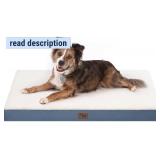 Orthopedic Dog Bed for Large Dogs - Pet Bed with Removable Washable Cover, Large Waterproof Dog Bed for with Egg Crate Foam, Blue White