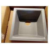 Elkay Quartz Classic 15-3/4  x 15-3/4  x 7-11/16   Single Bowl Dual Mount Bar Sink  Greystone (CRACKED) - Retail: $195