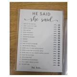 2 Count of STOFINITY He Said She Said Bridal Shower Game - 50 Pcs