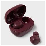 True Wireless Bluetooth Sweat Resistant Earbuds - heyday Dark Cherry: USB-C, 20 Hour Charge