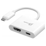 j5create USB-C to 4K HDMI with Power Delivery Adapter: 3.23ft Male-To-Female Connector