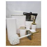 Livhil 19 Pcs White Bathroom Accessories Sets with Shower Curtain,  Specially Designed for Small Spaces