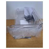 Delamu 3 Tier Rolling Cart for Kitchen, Bathroom, Office, Acrylic Utility Storage Carts with 2 Lockable Wheels, Ideal for Small Spaces, Pantry, Classroom, Makeup Organizer, Dorm Storage, Clear