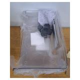 Delamu 3 Tier Rolling Cart for Kitchen, Bathroom, Office, Acrylic Utility Storage Carts with 2 Lockable Wheels, Ideal for Small Spaces, Pantry, Classroom, Makeup Organizer, Dorm Storage, Clear