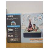 Intex Elevated 18" Pillow Rest Queen Air Mattress with Internal Pump - Off-White/Blue - Retail: $69