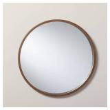16" Round Wood Framed Wall Mirror Aged Oak - Hearth & Hand with Magnolia: Bathroom, Circular, No Assembly Required