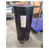 30L Round Step Trash Can Black - Brightroom: Stainless Steel Kitchen Trash Bin, Smooth Finish, Indoor Use