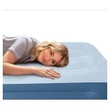 Intex Mid Rise Hexbeam 14" Electric Pump Queen Air Mattress - Dark Blue Denim: Indoor/Outdoor Use, Built-in Air Pump - Retail: $50