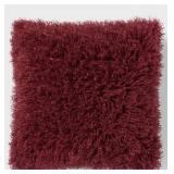 Luxe Faux Mongolian Fur Euro Decorative Pillow Berry Purple - Threshold: Indoor Square Cushion, Polyester Fill