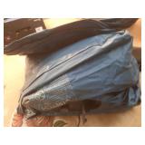 Intex Mid Rise Hexbeam 14" Electric Pump Queen Air Mattress - Dark Blue Denim: Indoor/Outdoor Use, Built-in Air Pump - Retail: $75