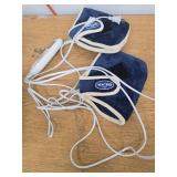 JOBYNA 2 Pack Heated Ankle Wrap for Ankle Pain Relief, Deep-Penetrating Electric Feet Warmers for Women and Men, 86 - 158 & Auto Shut Off - Retail: $50