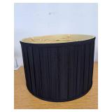 Royal Designs "Shallow Drum English Box Pleat Basic Lamp Shade, Black with Gold, 15" x 16" x 10" (BS-748-16BLKGL)