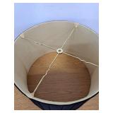 Royal Designs "Shallow Drum English Box Pleat Basic Lamp Shade, Black with Gold, 15" x 16" x 10" (BS-748-16BLKGL)