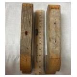 11" Hand-Carved Wooden Whale Home Decor (Lot of 2)