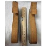 11" Hand-Carved Wooden Whale Home Decor (Lot of 2)