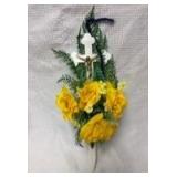 Mixed Artificial Floral Arrangement and Religious Decor Set