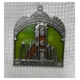 Little Brown Church Pin & Biplane Stained Glass Ornament Set