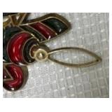 Little Brown Church Pin & Biplane Stained Glass Ornament Set