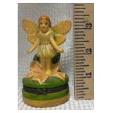 3.5" Fairy Trinket Box with Glitter Wings