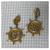 Nautical Ship Wheel Clip-on Earrings