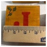 Holiday Wooden Building Blocks Set (2 sets of 3 pieces)