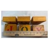 Holiday Wooden Building Blocks Set (2 sets of 3 pieces)