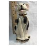 8.5" Spotted Dog Figurine with Bell Collar