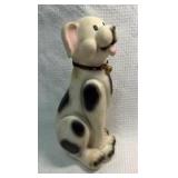 8.5" Spotted Dog Figurine with Bell Collar