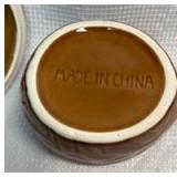 Brown Glazed Ceramic Walnut Trinket Box