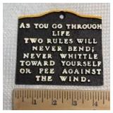 Humorous Life Rules Wall Plaque